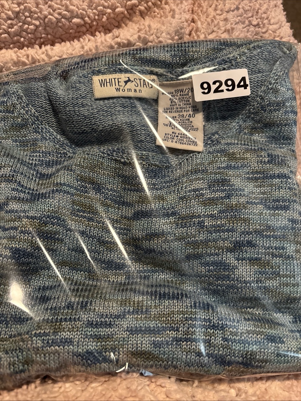 White Stag Lightweight Summer Blue Gray Knit Short Sleeve Sweater 18-20W - Picture 7 of 7